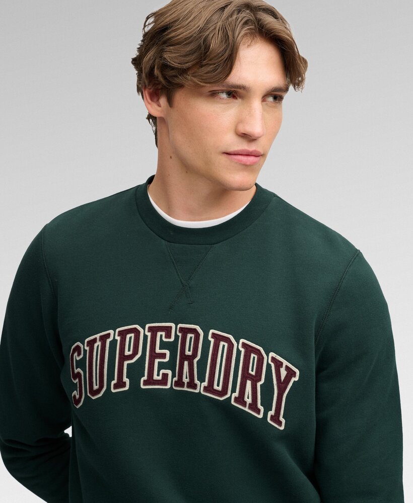 Superdry ATHLETIC APPLIQUE RELAXED CREW ENAMEL GREEN