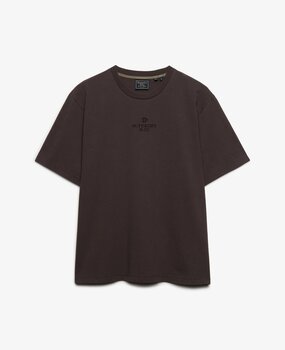 Superdry MICRO LOGO T SHIRT FAWR BROWN
