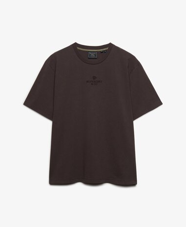 Superdry MICRO LOGO T SHIRT FAWR BROWN