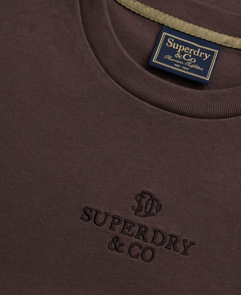 Superdry MICRO LOGO T SHIRT FAWR BROWN