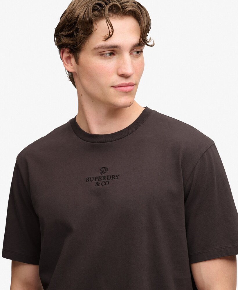 Superdry MICRO LOGO T SHIRT FAWR BROWN