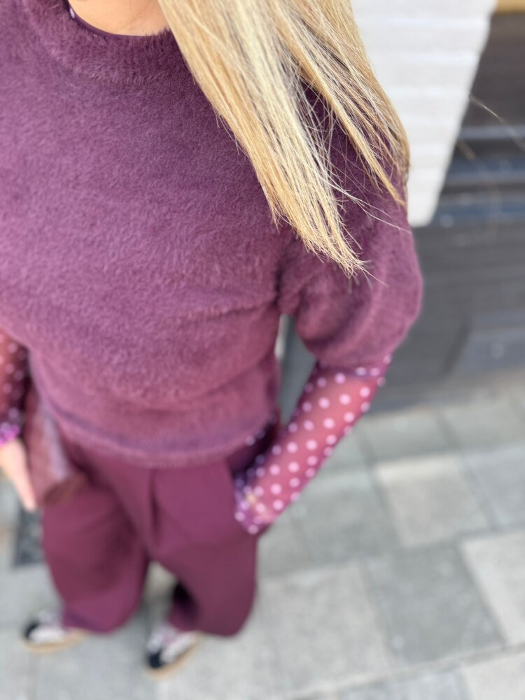 Ydence KNITTED TOP MARY AUBERGINE