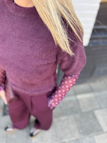 Ydence KNITTED TOP MARY AUBERGINE
