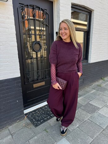 Ydence KNITTED TOP MARY AUBERGINE