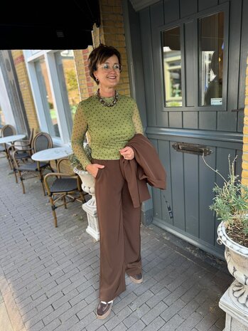 Ydence PANTS SOLANGE DARK BROWN