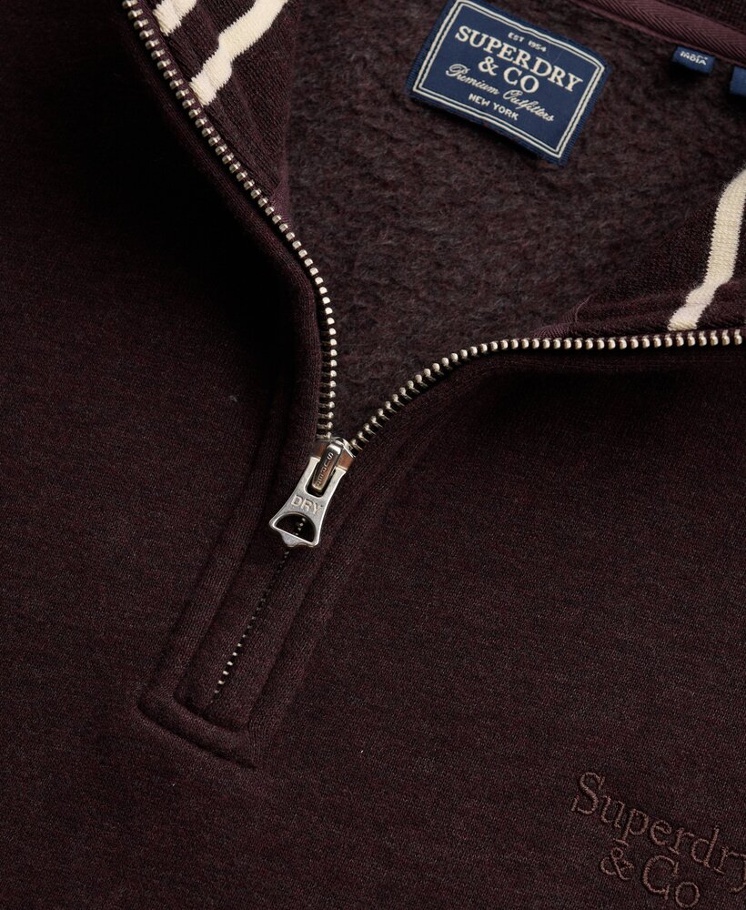 Superdry ESSENTIAL SERIF LOGO HALF ZIP HERTIAGE PORT MARL