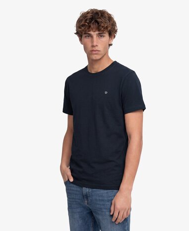Superdry ESSENTIAL SDCO LOGO EMB TEE ECLIPSE NAVY/CHALK