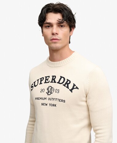 Superdry APPLIQUE GRAPHIC JUMPER RAINY DAY GREY