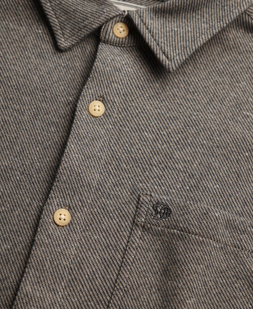 Superdry TWILL TWEED JERSEY SHIRT TAUPE