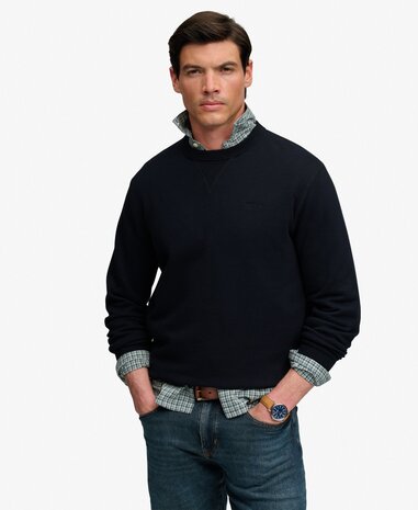 Superdry ESSENTIAL STACKED LOGO CREW DARK NAVY