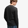 Superdry WAFFLE LONG SLEEVE HENLEY TOP WASHED BLACK