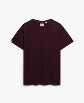Superdry COTTON CLASSIC LINEN PKT TEE CHERRY BURGUNDY