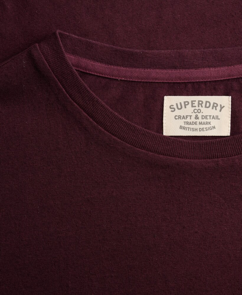 Superdry COTTON CLASSIC LINEN PKT TEE CHERRY BURGUNDY