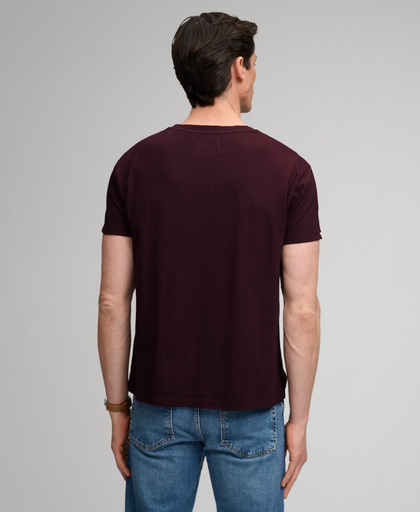 Superdry COTTON CLASSIC LINEN PKT TEE CHERRY BURGUNDY