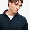 Superdry PREP ESSENTIAL COTTON HALF ZIP ECLIPSE NAVY