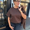 SisterSpoint T-SHIRT VEDA BROWN/BLACK DOT