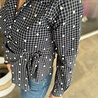 SisterSpoint WRAP BLOUSE GRACY NAVY CHECK