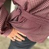 WIKKELBLOUSE RUIT BORDEAUX