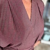 WIKKELBLOUSE RUIT BORDEAUX