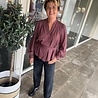WIKKELBLOUSE RUIT BORDEAUX