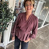 WIKKELBLOUSE RUIT BORDEAUX