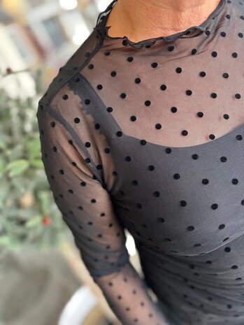 MESH TOP DOT BLACK ONE SIZE