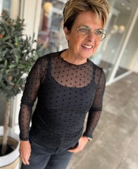 MESH TOP DOT BLACK ONE SIZE