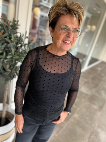 MESH TOP DOT BLACK ONE SIZE