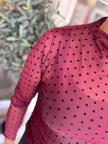 MESH TOP DOT BORDEAUX