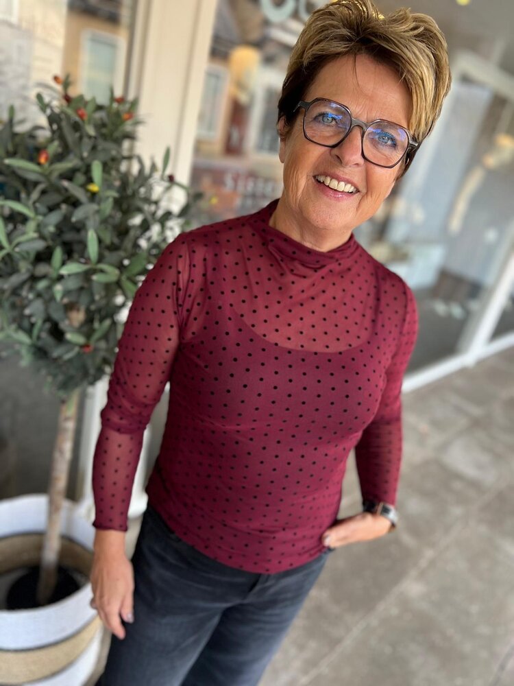 MESH TOP DOT BORDEAUX
