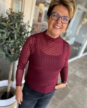 MESH TOP DOT BORDEAUX