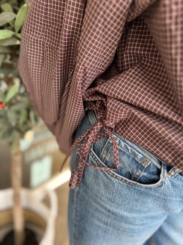 SisterSpoint BLOUSE EDWIN-SH1 BERRY CHECK