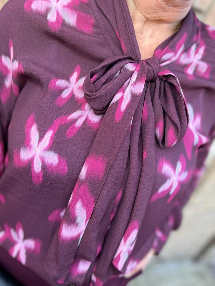 Ydence BLOUSE IVARA PLUM FLOWER