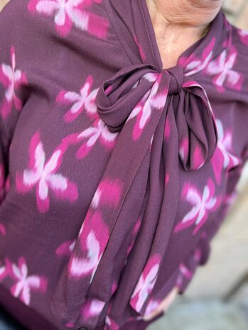 Ydence BLOUSE IVARA PLUM FLOWER