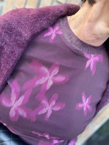 Ydence TOP WILLEMIJN PLUM FLOWER