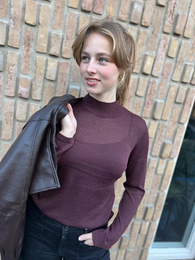Ydence KNITTED TOP LOTTE PLUM