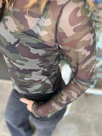 ICHI IHCARMOCAMESH LS OLIVE BRANCE CAMOU