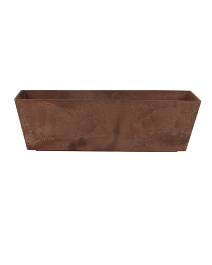 Fioriera Da Balcone Botle Con Supporto In Metallo – Marrone Moka, Effetto Scalpello, 56x19x19 Cm – Resistente UV E Gelo, Con Sottovaso