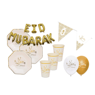 Eid Mubarak Gold Weiß