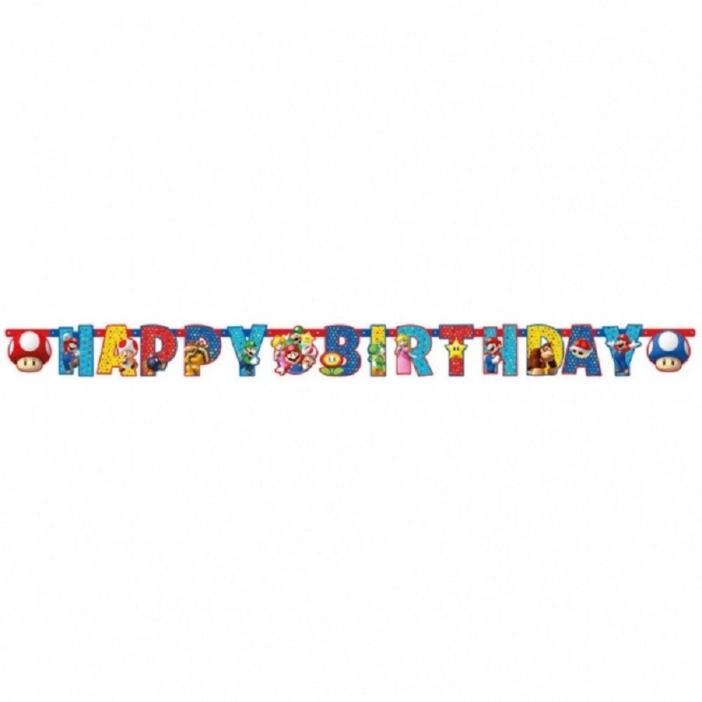 Amscan Jumbo letterslinger kit Super Mario Happy Birthday Amscan Jumbo letterslinger kit Super Mario Happy Birthday