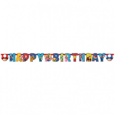 Amscan Kit de lettrage Jumbo Super Mario Happy Birthday Amscan Kit de lettrage Jumbo Super Mario Happy Birthday