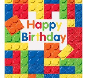 Unique Party Lego Party Time Servietten 33x33cm | 16 Stück Unique Party Lego Party Time Servietten 33x33cm | 16 Stück