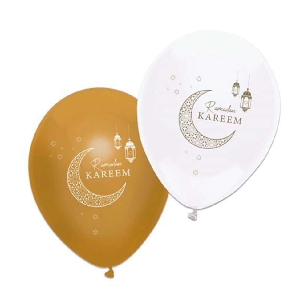 Haza - Witbaard Ballons Ramadan Kareem Gold 30 cm | 6 Stück