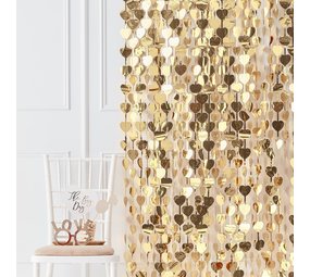 Ginger Ray Toile de fond Coeurs d'or | 100 x 250cm