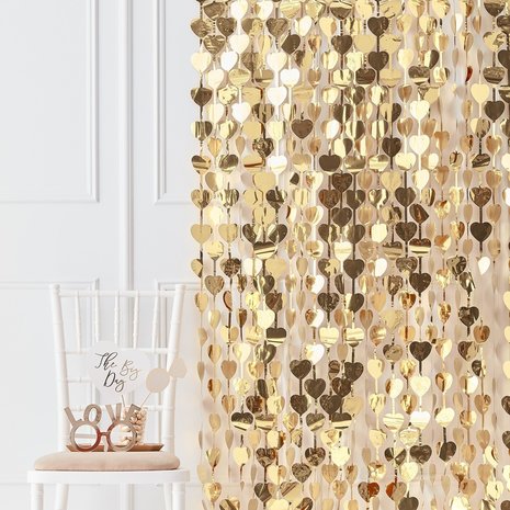 Ginger Ray Backdrop Gold Hearts | 100 x 250cm
