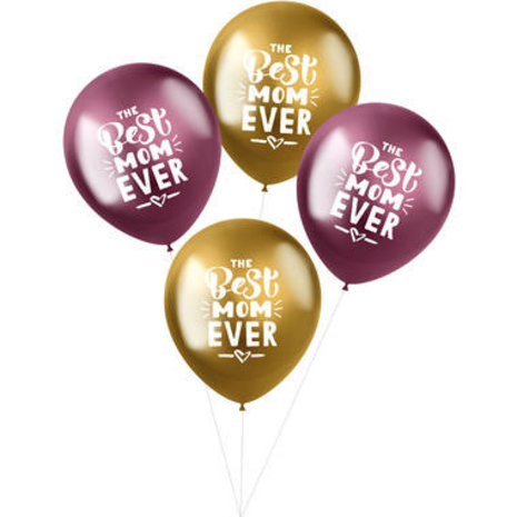 Folat The Best mom ever balloons 33cm | per 4 Folat The Best mom ever balloons 33cm | per 4