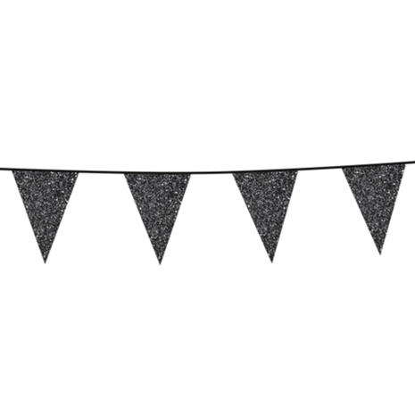 Globos Nordic Flags Slinger Glitter Black Cardboard 16x20cm | 6 meters Globos Nordic Flags Slinger Glitter Black Cardboard 16x20cm | 6 meters