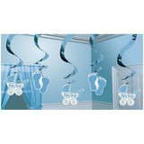 Folat Decoratie swirl geboorte Jongen 5 stuks Folat Decoratie swirl geboorte Jongen 5 stuks