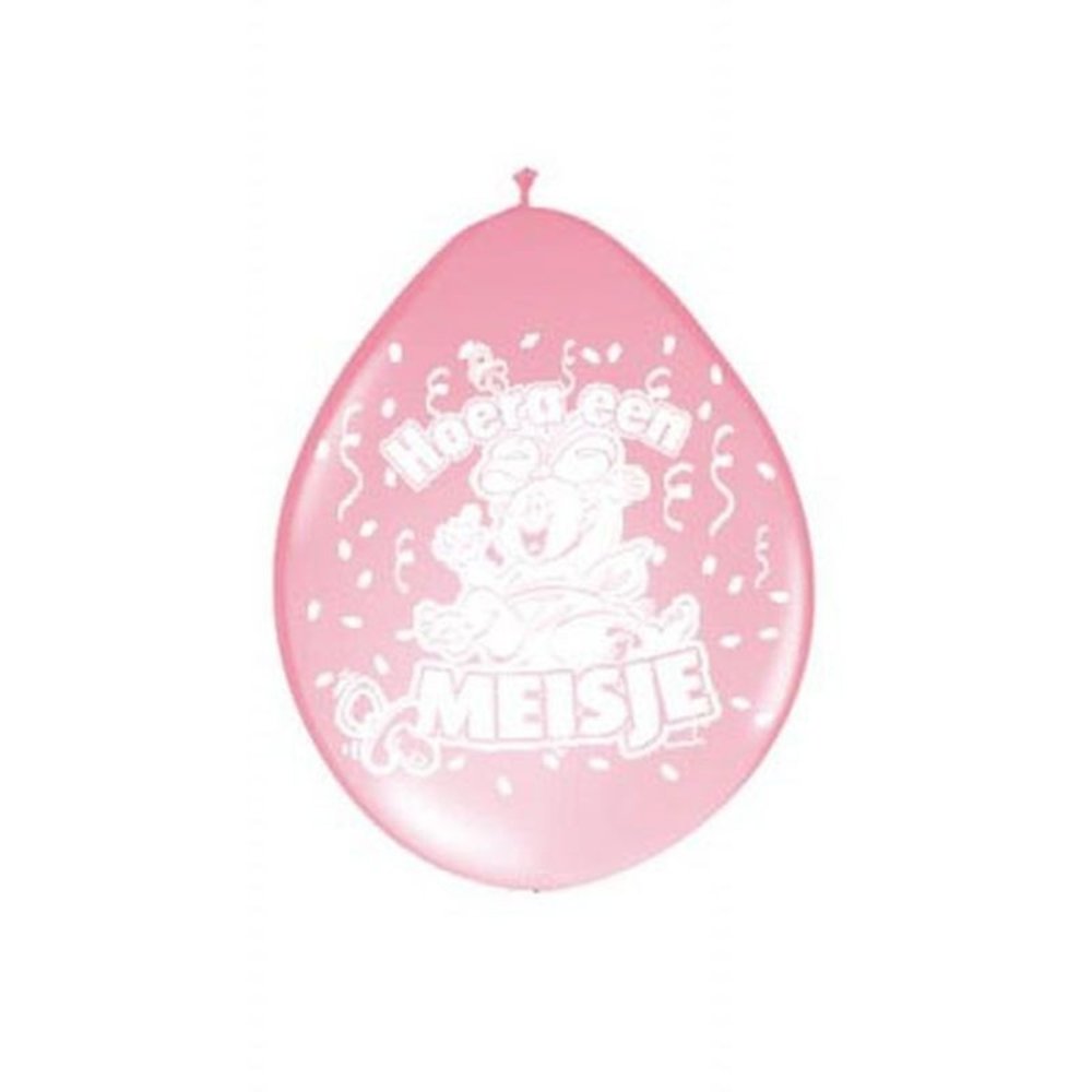 Folat Ballon Hoera een meisje 8 stuks