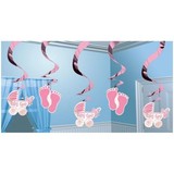Amscan Decoration swirl birth girl 5 pieces